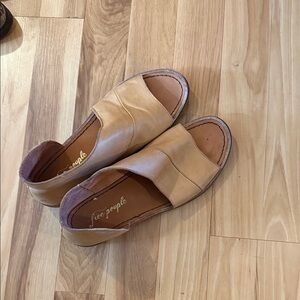 Free People Beige Open-Toe Flats